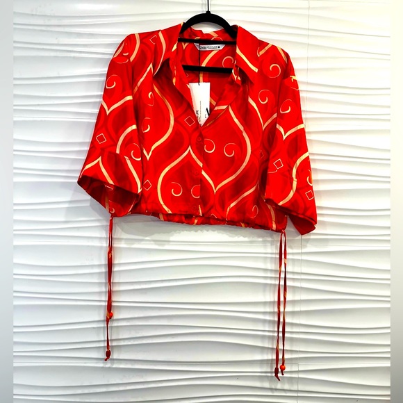 NWT Retro Summer Spring Zara Print Top - Picture 8 of 14